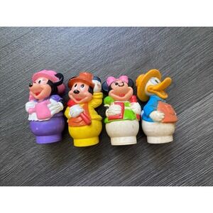 Lot of 4 Vintage Arco Disney Figure Finger Puppets Hard Plastic READ